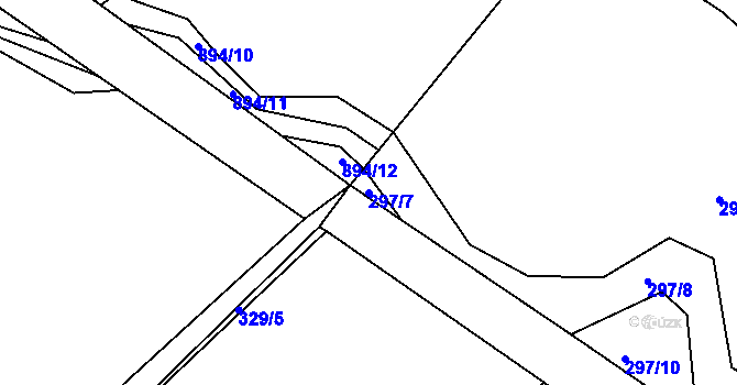 Parcela st. 297/7 v KÚ Vícenice u Klatov, Katastrální mapa