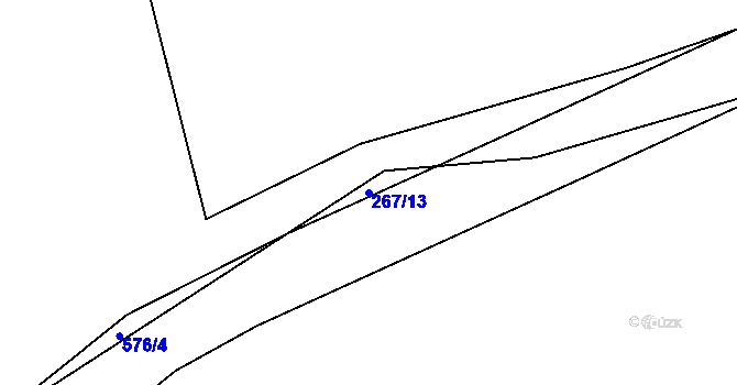 Parcela st. 267/13 v KÚ Hořejany, Katastrální mapa
