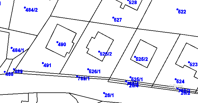 Parcela st. 526/2 v KÚ Tochovice, Katastrální mapa