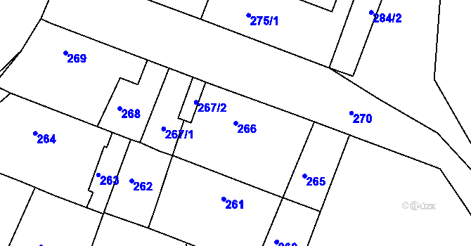 Parcela st. 266 v KÚ Tochovice, Katastrální mapa