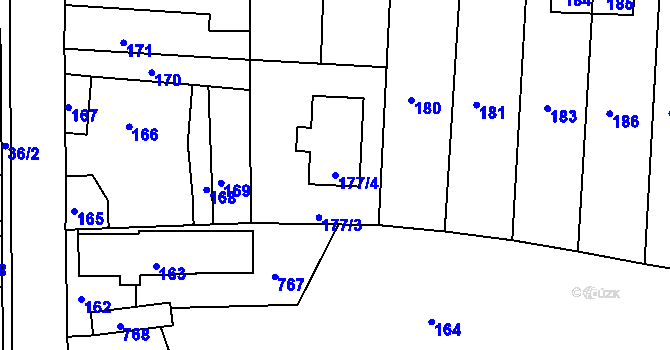 Parcela st. 177/4 v KÚ Tochovice, Katastrální mapa