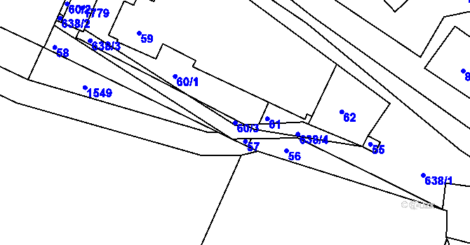 Parcela st. 60/3 v KÚ Tochovice, Katastrální mapa