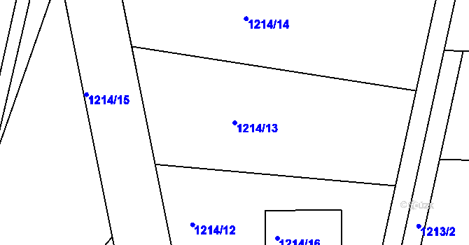 Parcela st. 1214/13 v KÚ Tochovice, Katastrální mapa