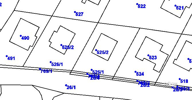 Parcela st. 525/2 v KÚ Tochovice, Katastrální mapa