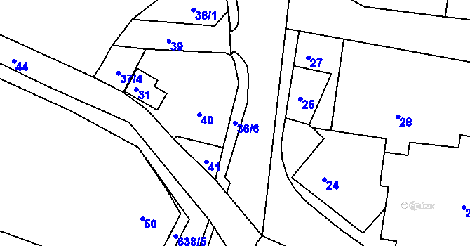 Parcela st. 36/6 v KÚ Tochovice, Katastrální mapa