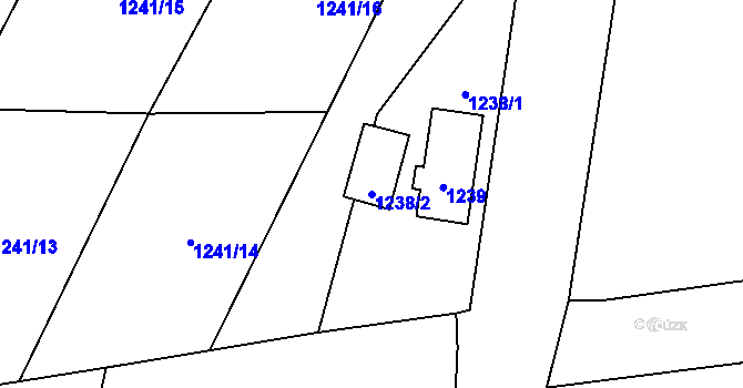 Parcela st. 1238/2 v KÚ Tochovice, Katastrální mapa