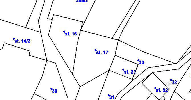 Parcela st. 17 v KÚ Tomice u Dolních Kralovic, Katastrální mapa