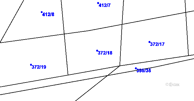 Parcela st. 372/18 v KÚ Tomice u Votic, Katastrální mapa