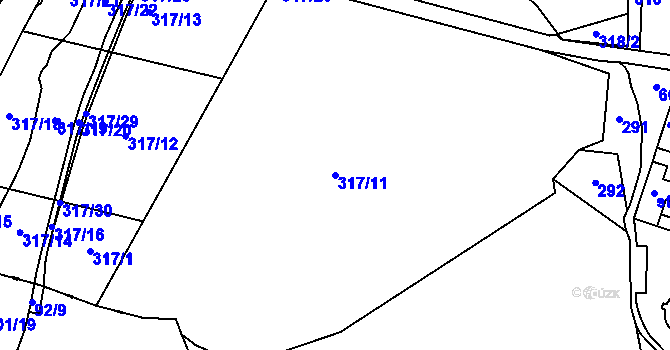 Parcela st. 317/11 v KÚ Tomice u Votic, Katastrální mapa