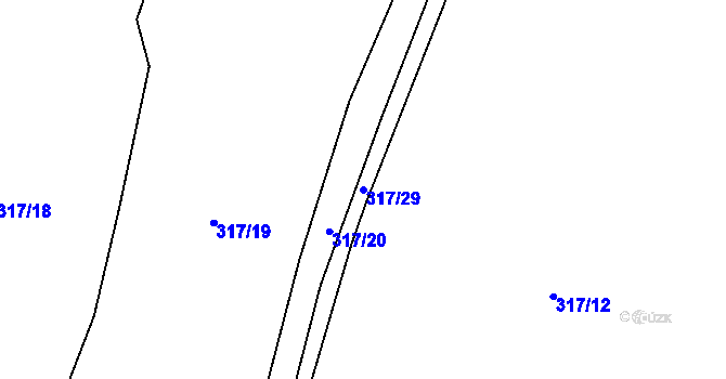 Parcela st. 317/29 v KÚ Tomice u Votic, Katastrální mapa