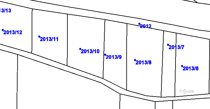 Parcela st. 2013/9 v KÚ Topolany u Vyškova, Katastrální mapa