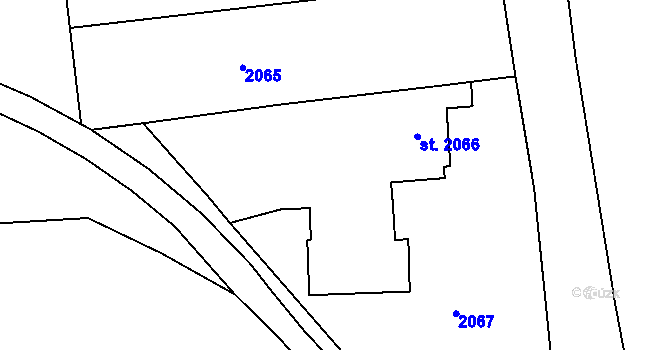 Parcela st. 2066 v KÚ Topolany u Vyškova, Katastrální mapa