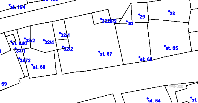 Parcela st. 67 v KÚ Topolná, Katastrální mapa