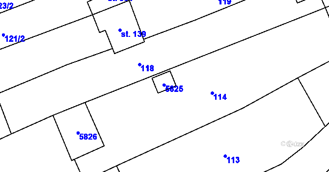 Parcela st. 135/1 v KÚ Topolná, Katastrální mapa