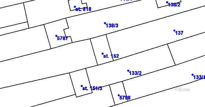 Parcela st. 152 v KÚ Topolná, Katastrální mapa