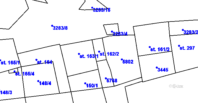 Parcela st. 162/2 v KÚ Topolná, Katastrální mapa