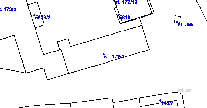 Parcela st. 172/2 v KÚ Topolná, Katastrální mapa