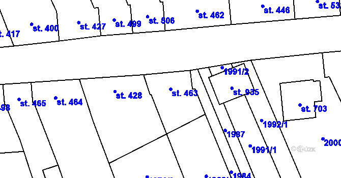 Parcela st. 463 v KÚ Topolná, Katastrální mapa