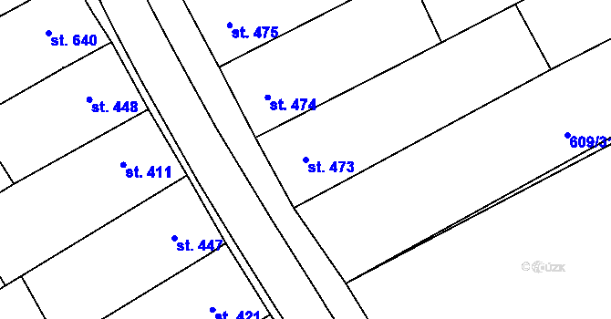 Parcela st. 473 v KÚ Topolná, Katastrální mapa