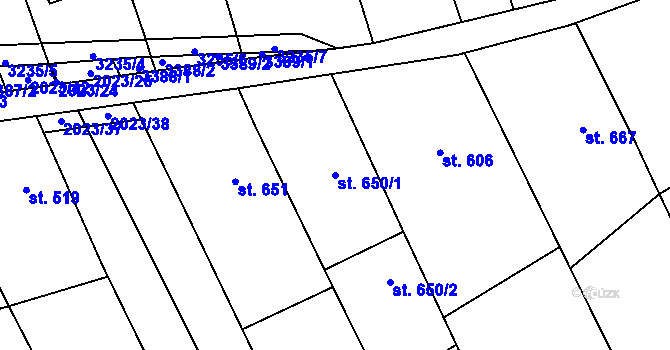 Parcela st. 650/1 v KÚ Topolná, Katastrální mapa
