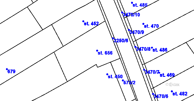 Parcela st. 656 v KÚ Topolná, Katastrální mapa