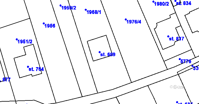Parcela st. 689 v KÚ Topolná, Katastrální mapa
