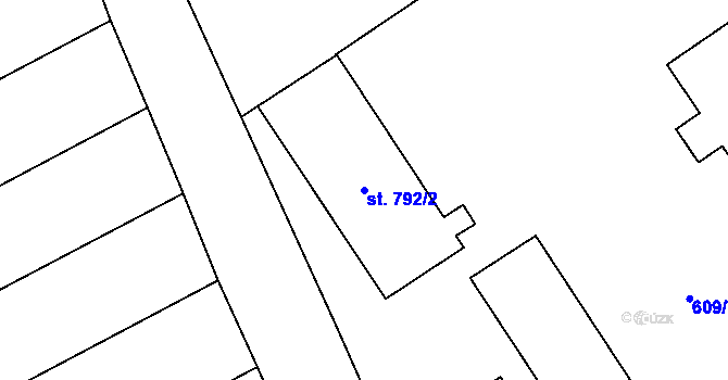 Parcela st. 792/2 v KÚ Topolná, Katastrální mapa