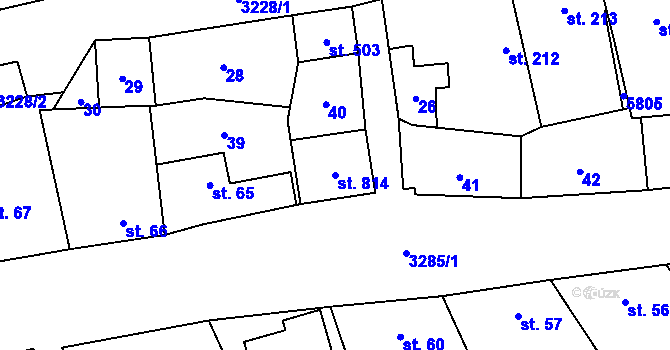 Parcela st. 814 v KÚ Topolná, Katastrální mapa