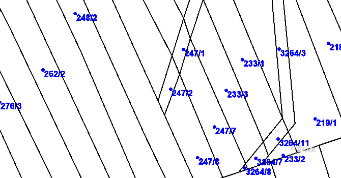 Parcela st. 247/2 v KÚ Topolná, Katastrální mapa