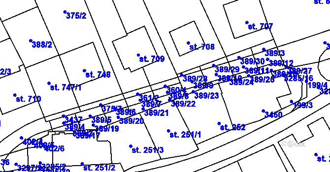 Parcela st. 360/4 v KÚ Topolná, Katastrální mapa