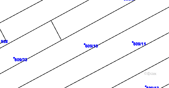 Parcela st. 609/10 v KÚ Topolná, Katastrální mapa