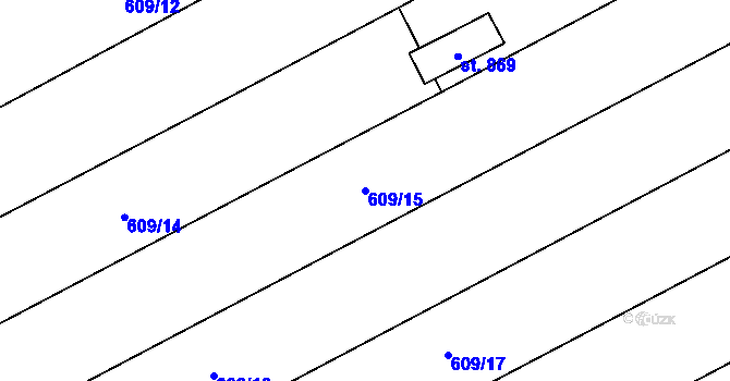 Parcela st. 609/15 v KÚ Topolná, Katastrální mapa