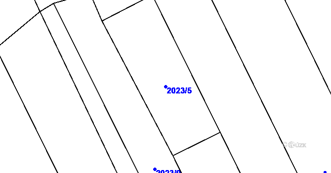 Parcela st. 2023/5 v KÚ Topolná, Katastrální mapa
