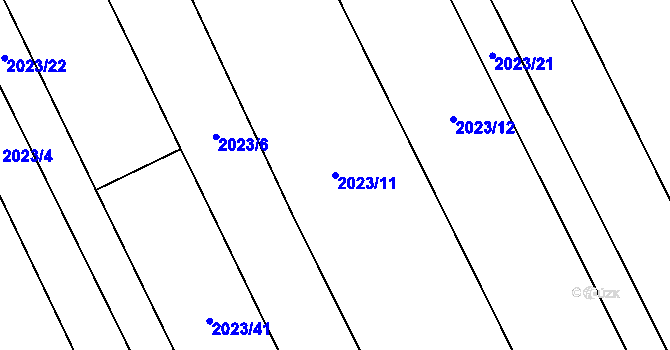 Parcela st. 2023/11 v KÚ Topolná, Katastrální mapa