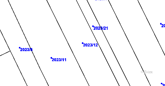 Parcela st. 2023/12 v KÚ Topolná, Katastrální mapa