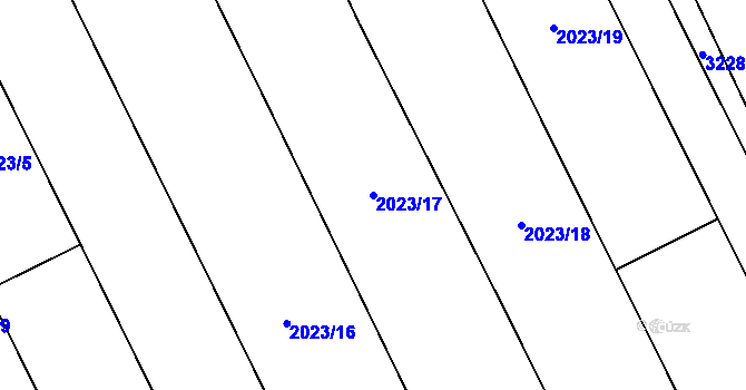 Parcela st. 2023/17 v KÚ Topolná, Katastrální mapa