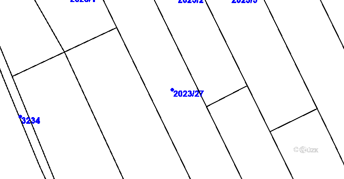 Parcela st. 2023/27 v KÚ Topolná, Katastrální mapa