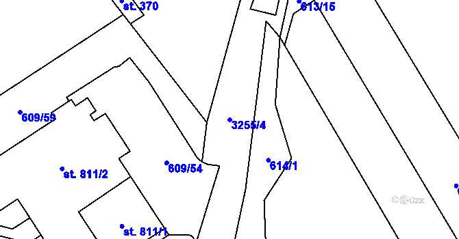 Parcela st. 3255/4 v KÚ Topolná, Katastrální mapa