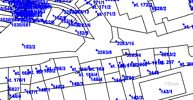 Parcela st. 3283/8 v KÚ Topolná, Katastrální mapa