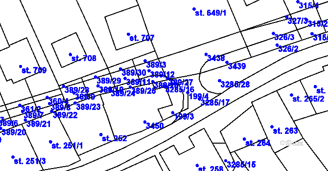 Parcela st. 3285/16 v KÚ Topolná, Katastrální mapa