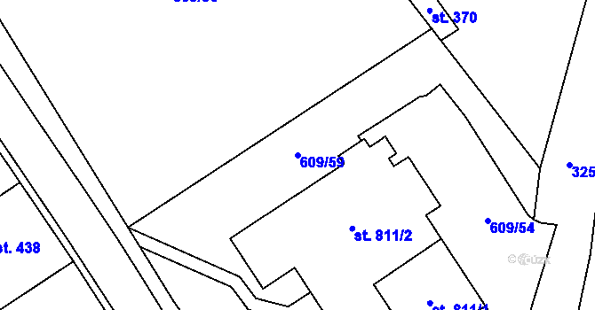 Parcela st. 609/59 v KÚ Topolná, Katastrální mapa