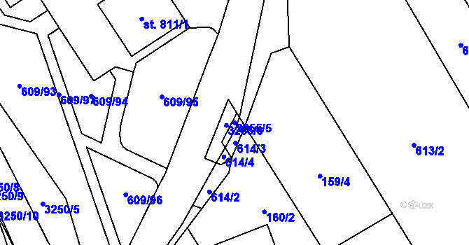 Parcela st. 3255/5 v KÚ Topolná, Katastrální mapa