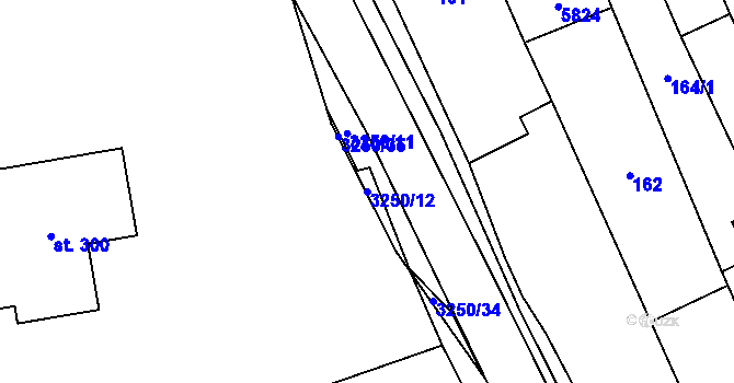 Parcela st. 3250/12 v KÚ Topolná, Katastrální mapa