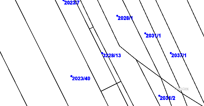 Parcela st. 3228/13 v KÚ Topolná, Katastrální mapa