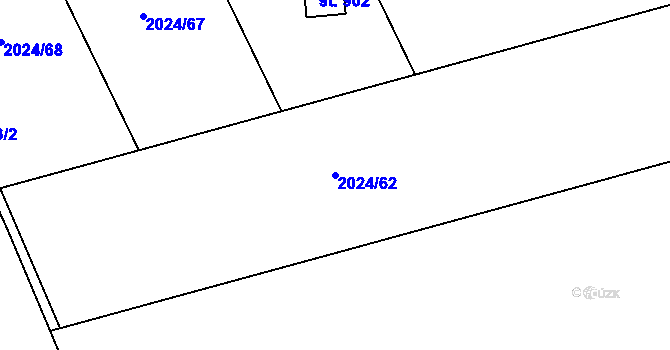 Parcela st. 2024/62 v KÚ Topolná, Katastrální mapa