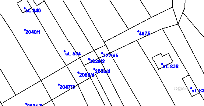 Parcela st. 3226/5 v KÚ Topolná, Katastrální mapa