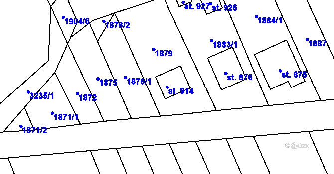 Parcela st. 914 v KÚ Topolná, Katastrální mapa