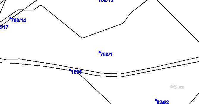 Parcela st. 760/1 v KÚ Tošovice, Katastrální mapa