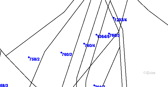 Parcela st. 760/4 v KÚ Tošovice, Katastrální mapa