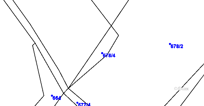 Parcela st. 678/4 v KÚ Tošovice, Katastrální mapa